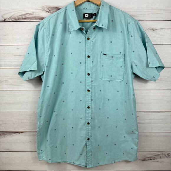 Rip Curl Mens Woven Short Sleeve Button Down Shirt Blue Size XL - Picture 2 of 8